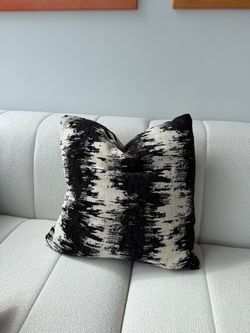 Ziggy Black Cream Jagged Stripes Chenille Pillow Cover — $30
