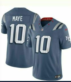 New! Drake Maye #10 New England Patriots Rivalries Collection Game Player Jersey XL