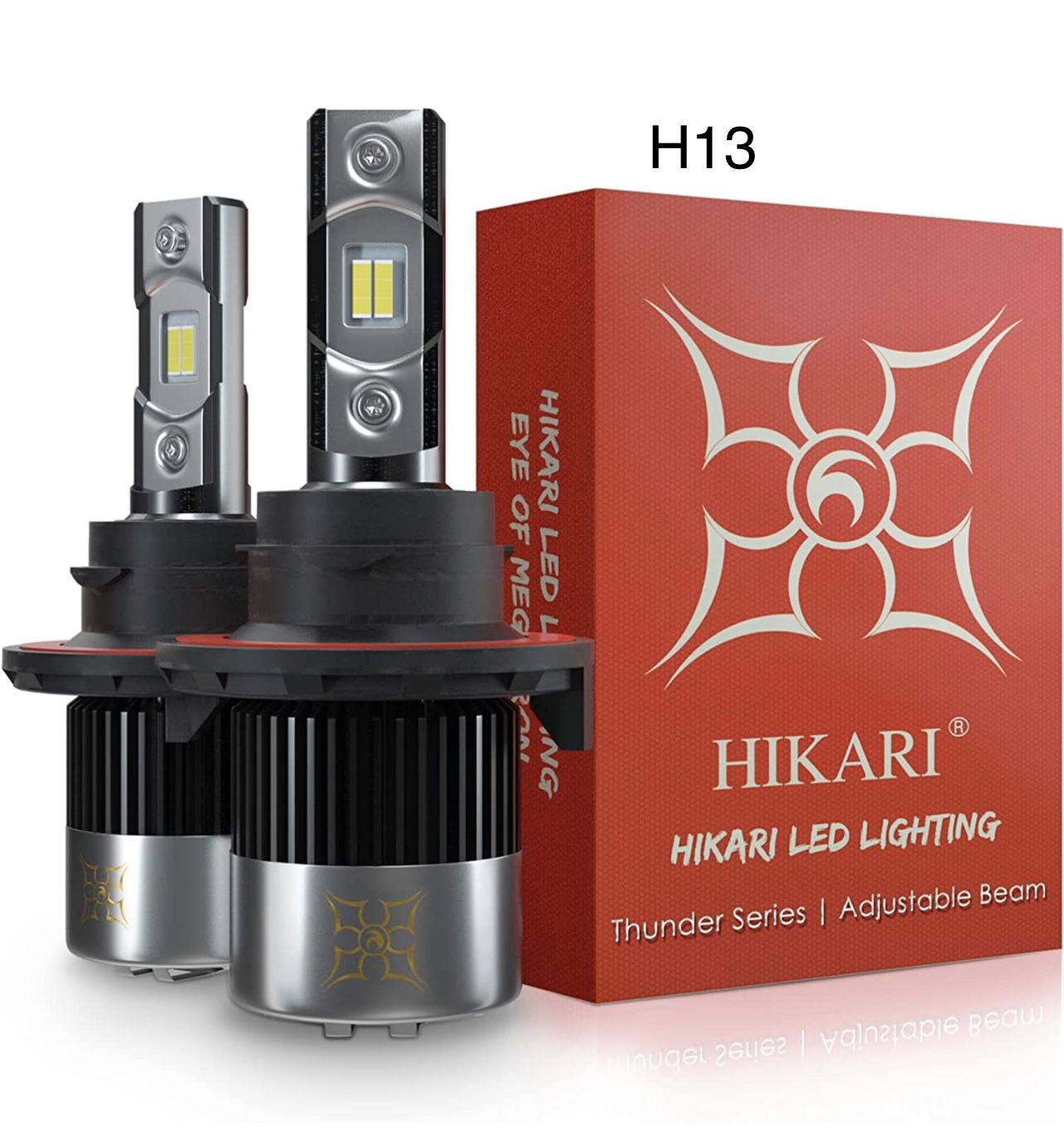 Hikari H13/9008 LED Bulbs,12,000LM High Lumens Dual Beam LED Conversion Kit,30W Thunder LED Equivalent to 80W Ordinary LED,CANBUS Ready,Halogen Upgrad