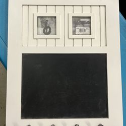 Chalk board frame with hooks