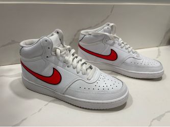Nike Shoes Court Vision Mid White/Crimson Sneakers