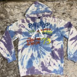 PINK FLOYD Dark Side Of The Moon Tie-Dye Hoodie Sz Small Women’s Sweatshirt New.
