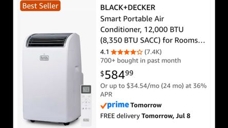 Black & Decker 12,000 BTU smart portable Air Conditioner BPACT12WT NEW!