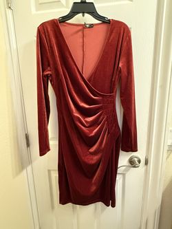 Women’s Velvet Cocktail Party Formal Dress Long Sleeve