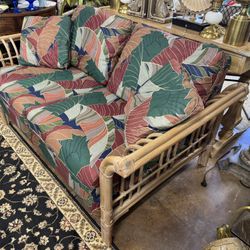 Vintage Rattan Loveseat Small Sofs