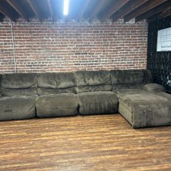 Free Delivery-Ashley Brown 4pc recliner sectional sofa couch