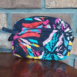 Vera Bradley Butterfly Flutter VBF18 Makeup Case Travel Wet Bag Black Zipper