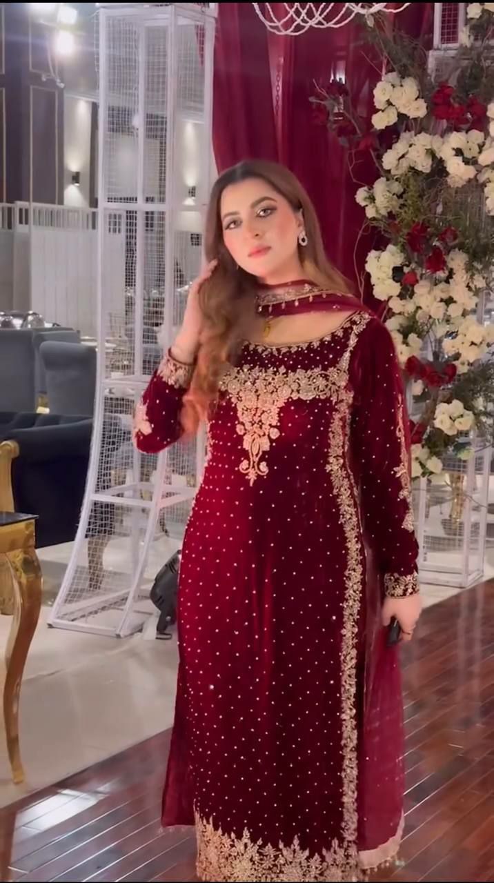 Red Velvet Party Wear 
