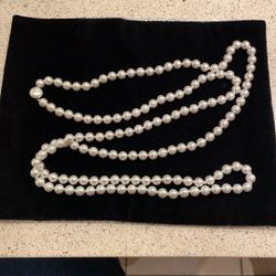 Vintage 60” Faux Pearl Necklace