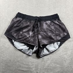 Lululemon Women’s 10 Reg Black Shorts Hotty Hot Low-Rise Shorts Lined Running#3C
