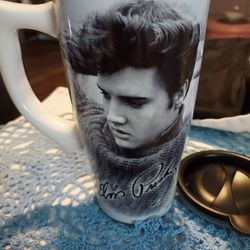 2015 Ceramic Travel Mug Elvis Presley & Coin/Key Ring Purse
