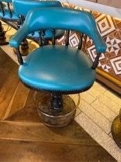 Teal Swivel Bar Stool