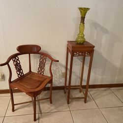 Oriental Chair And Pedestal