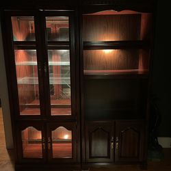 Set Of 2 Wood Bookcases