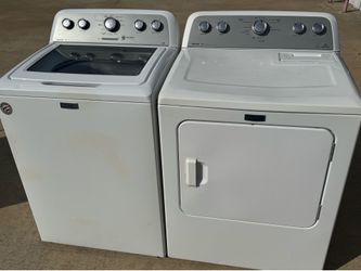 Maytag washer washer and Maytag dryer electric large load capacity  works excellent. Extra for delivery same day delivery and installation available