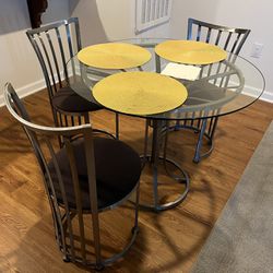 Round Glass Breakfast Table