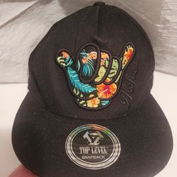 100% Cotton. Floral Aloha Embroidered 5 Panel Flatbill Snapback  