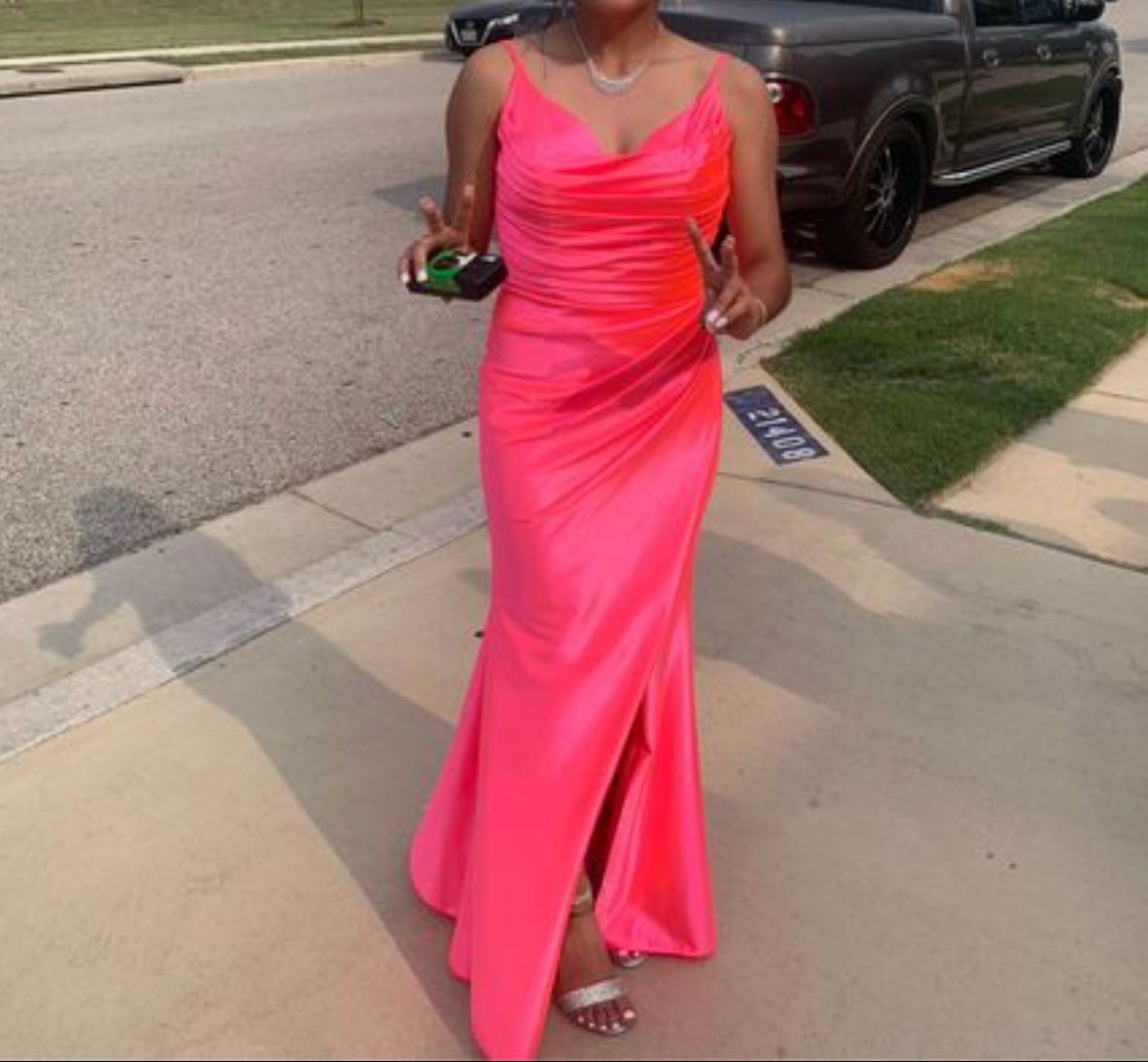 Z COUTURE PROM DRESS - size 2 Hot Pink