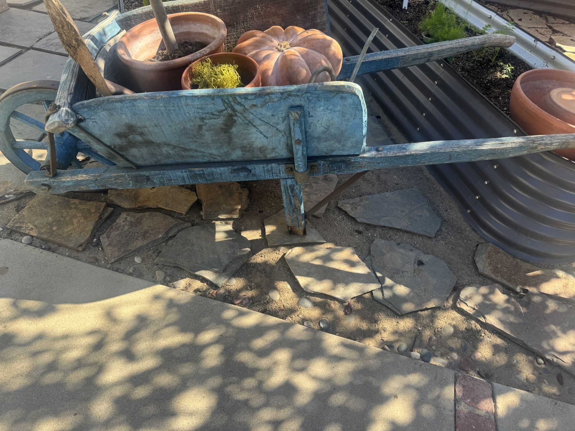 Vintage Wood wheel barrow