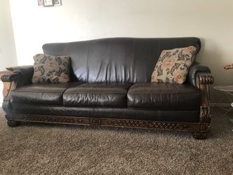 Real Leather Mocha Sofa