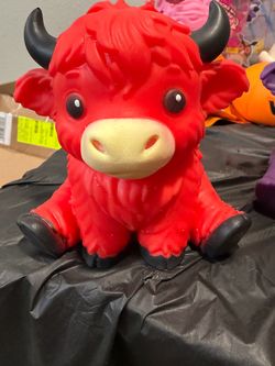 Red Highland Cow Squishy Toy