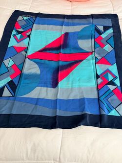 Charles Jourdan Paris Colorful Geometric Silk Scarf