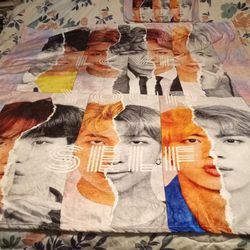 Bts Blanket With Pillow Case