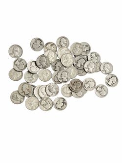 40 Pre-1965 Washington Quarters $10 Face Value 90% Silver Mixed Date Coin Roll