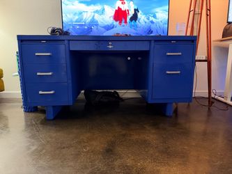 Vintage  steel tanker desk 1950s