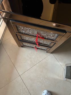 Mirrored night stand Rose gold