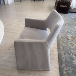 Set Of 4 Light Gray Velvet Chairs