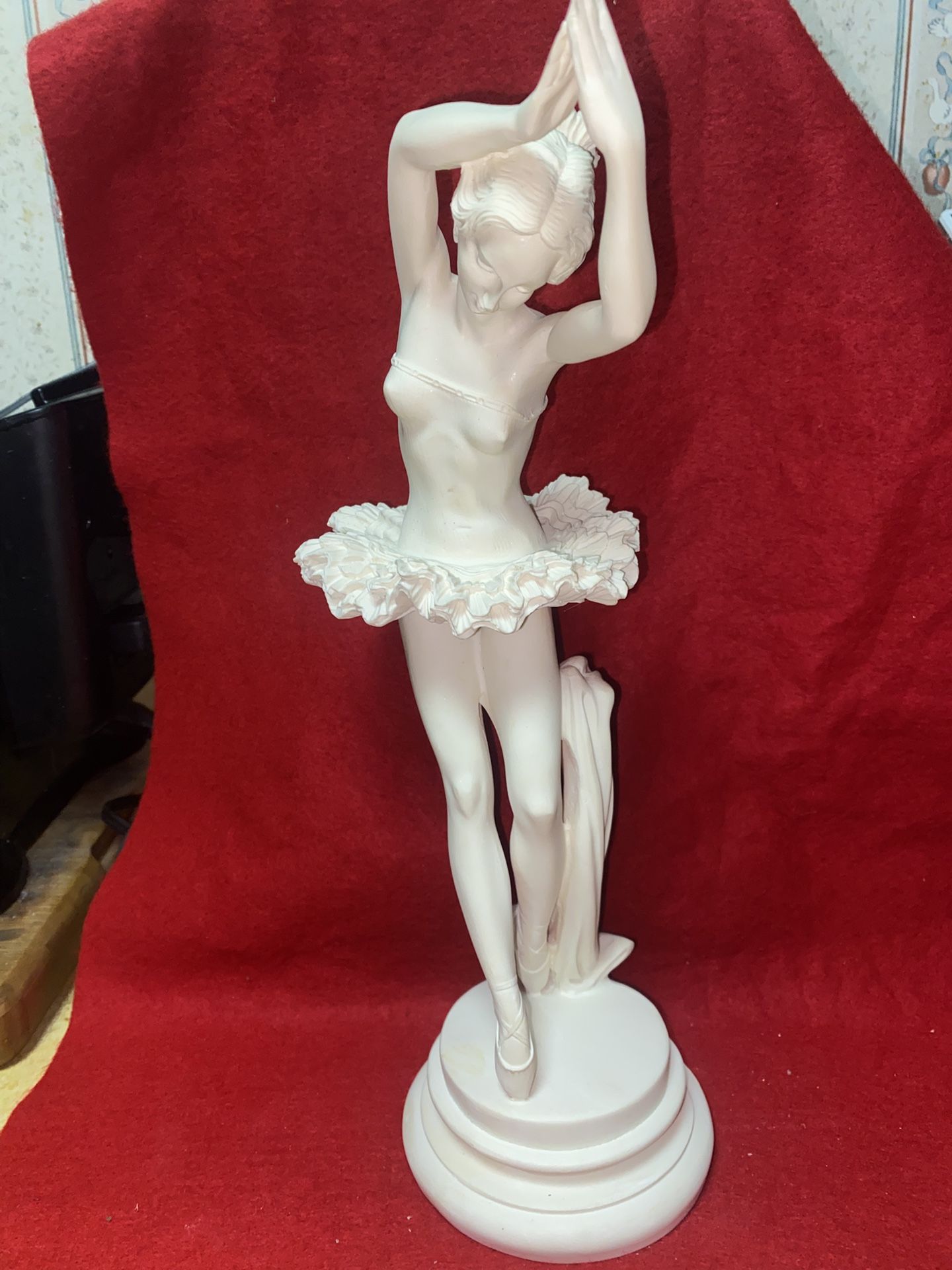 13 Inch Alabaster Greek Ballerina Statue Imported From Greece
