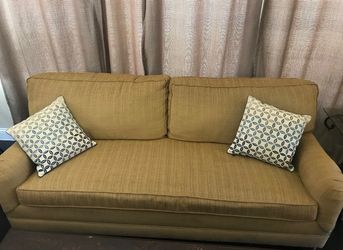 Gold Fabric Two-Cushion Sofa