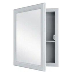 Glacier Bay 15.12 in. W x 19.25 in. H Rectangular Gray Framed Surface Mount or Recessed Medicine Cabinet with Mirror
