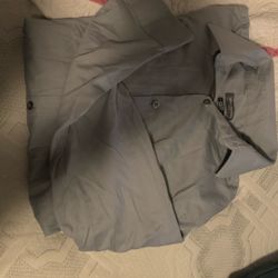 Gray  Dress Shirt Long Sleeve 
