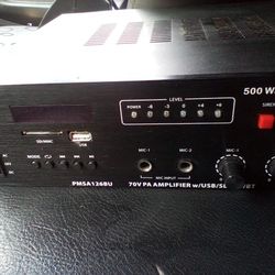 Pyle 70V Amplifier W/USB/SD/FM/BT 500w