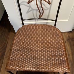Metal Frame Wicker Seat Chair