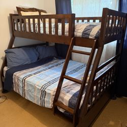 Twin Over Full Bunk Bed With Mattress 