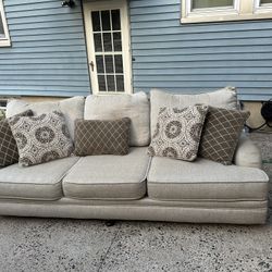 Beige Couch (Pillows Included)