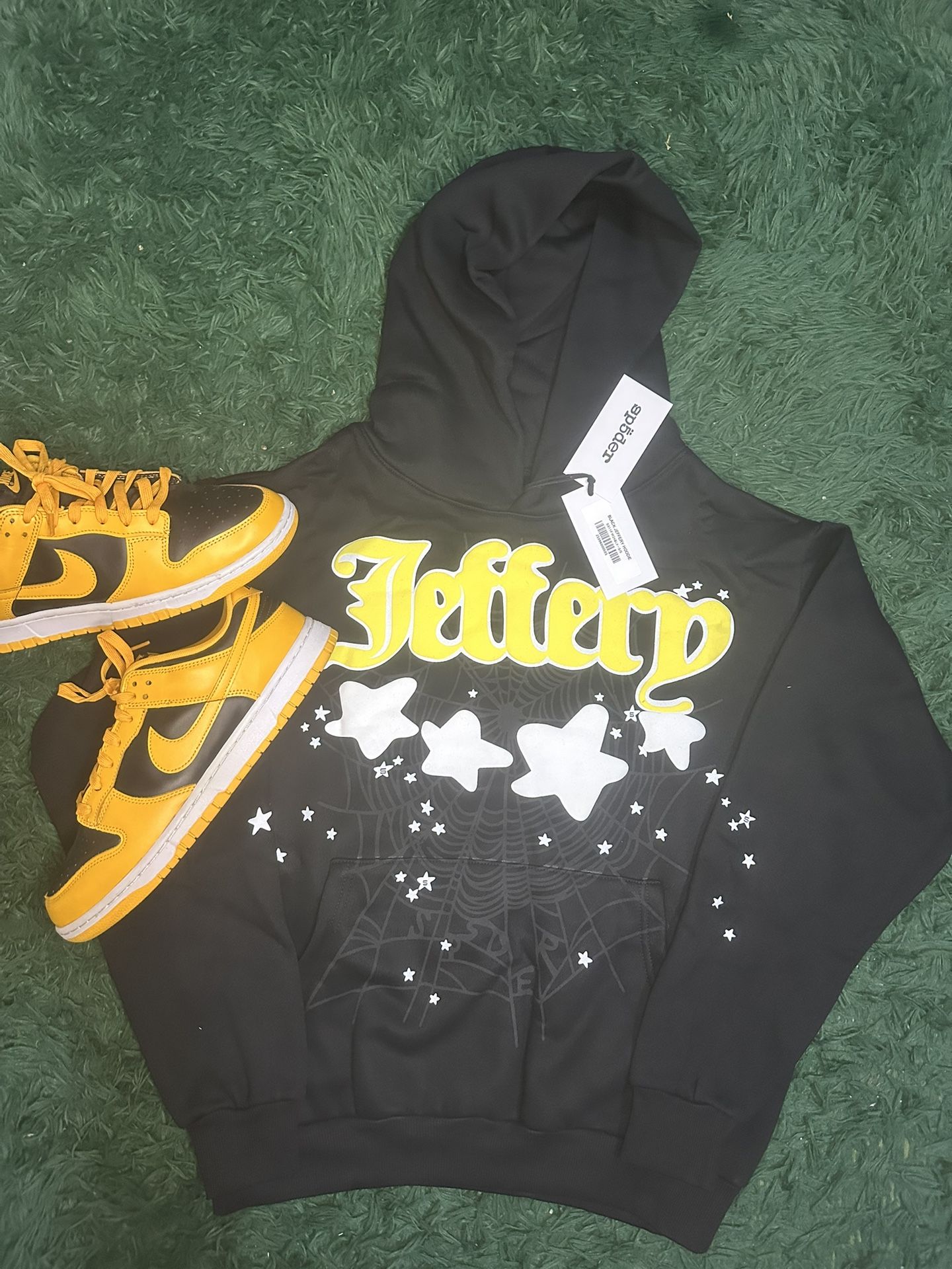 Nike Dunk Low 'Reverse Goldenrod' US Men's 11/ with box / Good Condition / SPIDER HOODIE SIZE SMALL