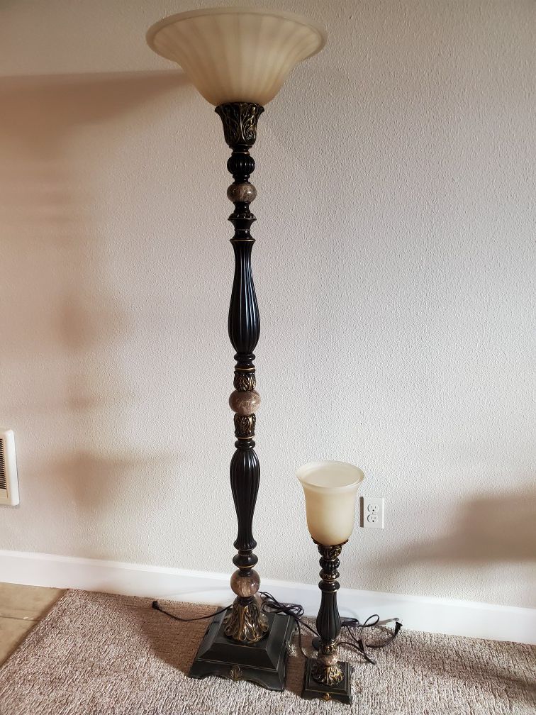 Barada floor lamp and table lamp.