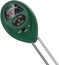 Soil Moisture Meter Indoor Outdoor Sunlight PH Acidity 3-in-1 (No Battery Needed) Easy Read Indicator