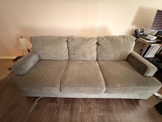3-Seat Fabric Sofa in Light Gray
