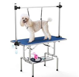 Professional 46” Dog Grooming Table + 2 Grooming Hammocks – Like New