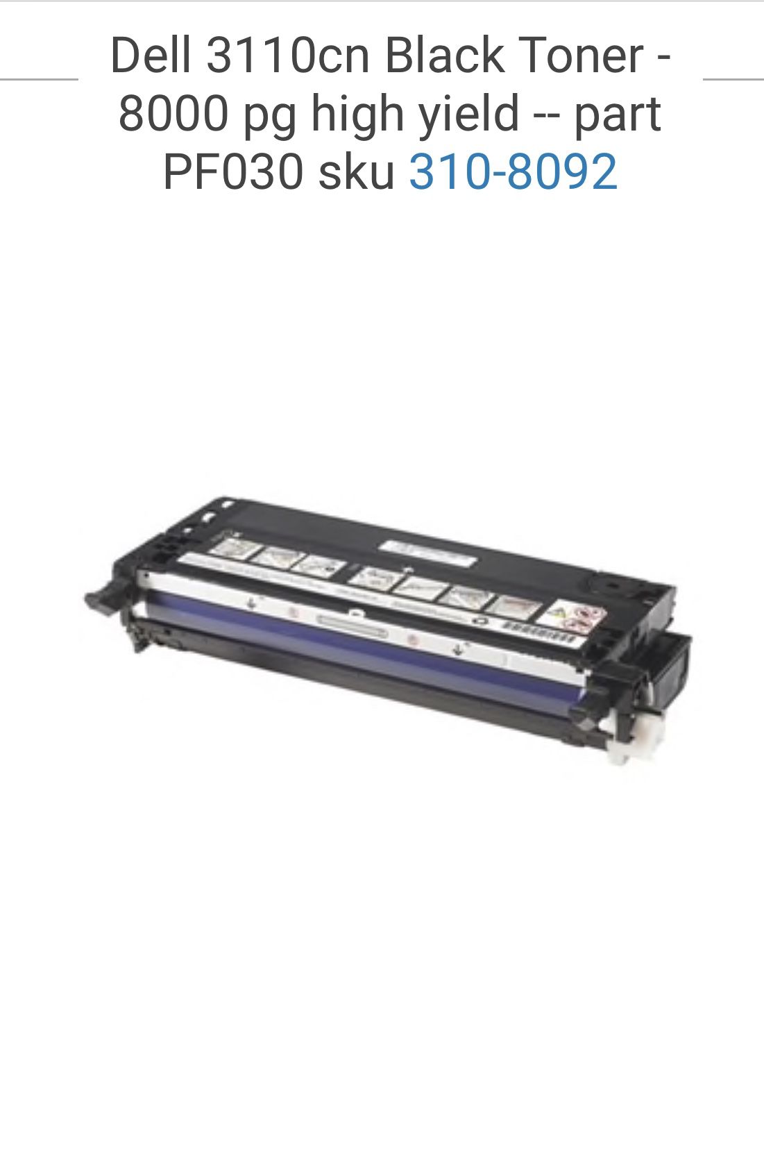 BLACK - Dell 3110cn Toner Cartridges