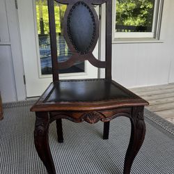 Antique Wooden Chair With Claw Feet Intricate Woodwork