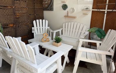 White Wooden Patio Furniture Set $195
