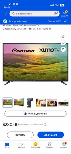Pioneer 43 inch tv xumo 4k uhd