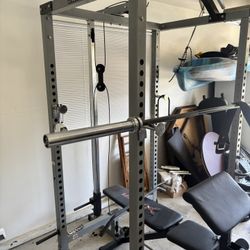 Weights/weight Rack/ Bench/ 230 Lbs Of Bumper Plates