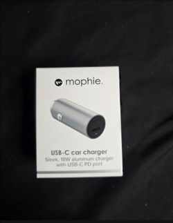 Mophie 18W USB-C PD Car Charger Aluminum Silver Fast Charge